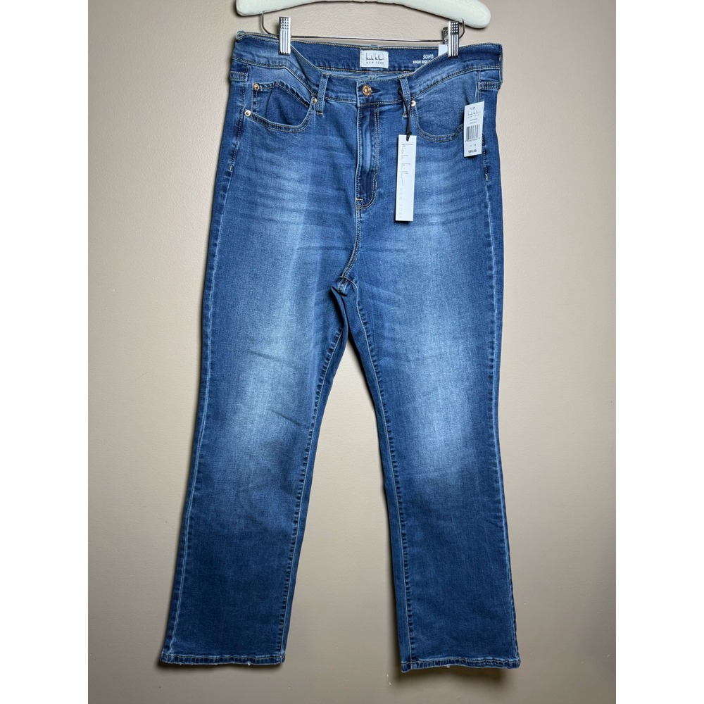 Nicole Miller New York Soho High Rise Bootcut Jeans Dark Blue Size 14